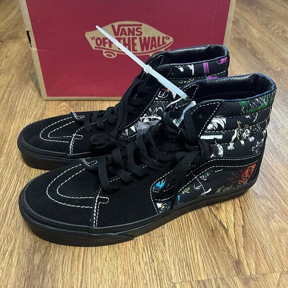 VANS sk8-hi top villains Disney black suede lace up shoes sneakers women's 8.5 - Picture 9 of 9